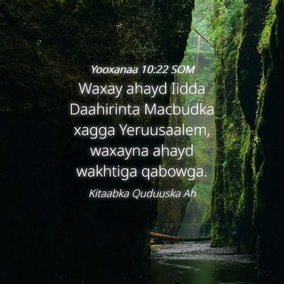 Picture 04 - Yooxanaa 10:22 SOM - Waxay ahayd Iidda Daahirinta Macbudka xagga - Bible Verse Picture