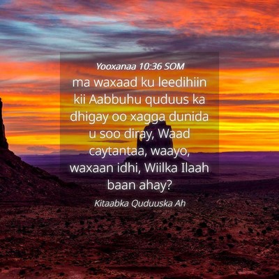 Picture 04 - Yooxanaa 10:36 SOM - ma waxaad ku leedihiin kii Aabbuhu quduus ka - Bible Verse Picture