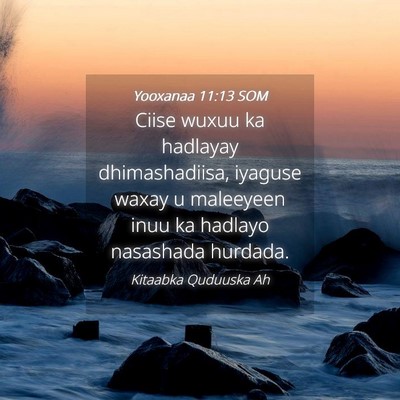Picture 04 - Yooxanaa 11:13 SOM - Ciise wuxuu ka hadlayay dhimashadiisa, iyaguse - Bible Verse Picture