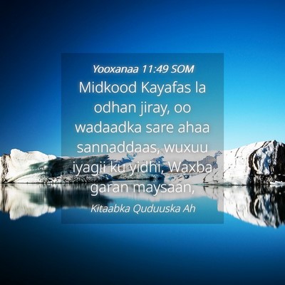 Picture 04 - Yooxanaa 11:49 SOM - Midkood Kayafas la odhan jiray, oo wadaadka sare - Bible Verse Picture