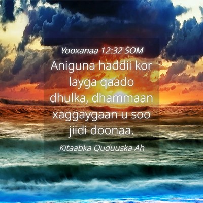 Picture 04 - Yooxanaa 12:32 SOM - Aniguna haddii kor layga qaado dhulka, dhammaan - Bible Verse Picture