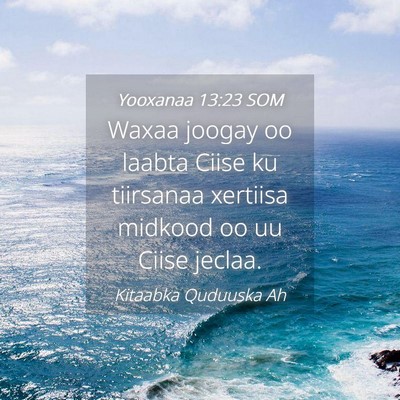 Picture 04 - Yooxanaa 13:23 SOM - Waxaa joogay oo laabta Ciise ku tiirsanaa - Bible Verse Picture