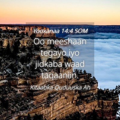 Picture 04 - Yooxanaa 14:4 SOM - Oo meeshaan tegayo iyo jidkaba waad - Bible Verse Picture