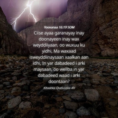 Picture 04 - Yooxanaa 16:19 SOM - Ciise ayaa garanayay inay doonayeen inay wax - Bible Verse Picture