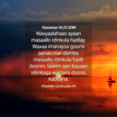 Picture 04 - Yooxanaa 16:25 SOM - Waxyaalahaas ayaan masaallo idinkula hadlay. - Bible Verse Picture