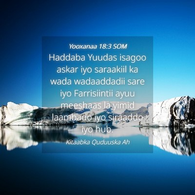 Picture 04 - Yooxanaa 18:3 SOM - Haddaba Yuudas isagoo askar iyo saraakiil ka wada - Bible Verse Picture