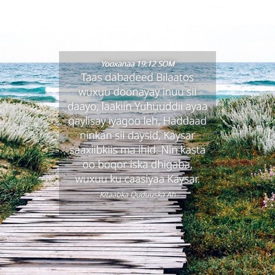 Picture 04 - Yooxanaa 19:12 SOM - Taas dabadeed Bilaatos wuxuu doonayay inuu sii - Bible Verse Picture