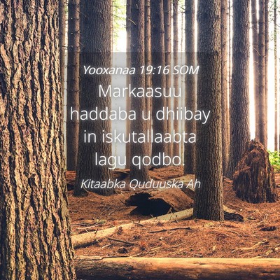 Picture 04 - Yooxanaa 19:16 SOM - Markaasuu haddaba u dhiibay in iskutallaabta lagu - Bible Verse Picture