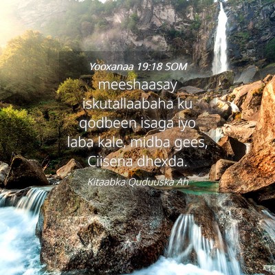 Picture 04 - Yooxanaa 19:18 SOM - meeshaasay iskutallaabaha ku qodbeen isaga iyo - Bible Verse Picture