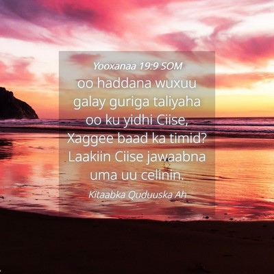 Picture 04 - Yooxanaa 19:9 SOM - oo haddana wuxuu galay guriga taliyaha oo ku - Bible Verse Picture