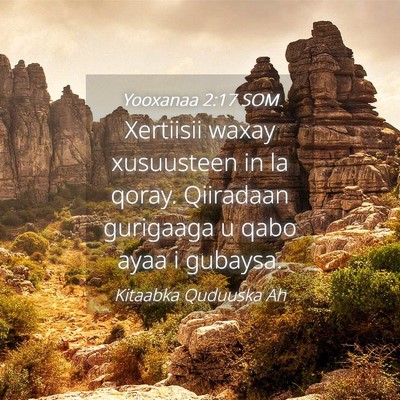 Picture 04 - Yooxanaa 2:17 SOM - Xertiisii waxay xusuusteen in la qoray. Qiiradaan - Bible Verse Picture
