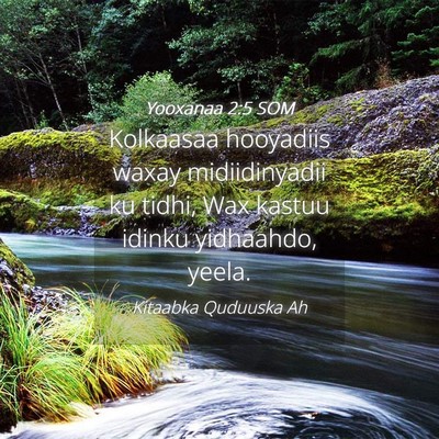 Picture 04 - Yooxanaa 2:5 SOM - Kolkaasaa hooyadiis waxay midiidinyadii ku tidhi, - Bible Verse Picture
