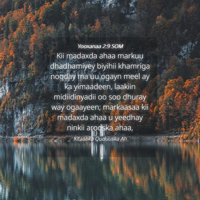 Picture 04 - Yooxanaa 2:9 SOM - Kii madaxda ahaa markuu dhadhamiyey biyihii - Bible Verse Picture