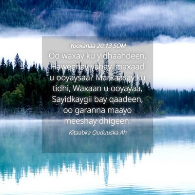Picture 04 - Yooxanaa 20:13 SOM - Oo waxay ku yidhaahdeen, Haweenay yahay, maxaad u - Bible Verse Picture