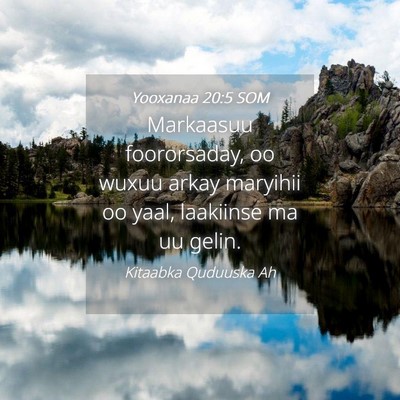 Picture 04 - Yooxanaa 20:5 SOM - Markaasuu foororsaday, oo wuxuu arkay maryihii oo - Bible Verse Picture