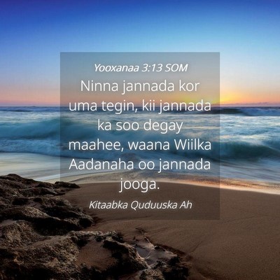 Picture 04 - Yooxanaa 3:13 SOM - Ninna jannada kor uma tegin, kii jannada ka soo - Bible Verse Picture