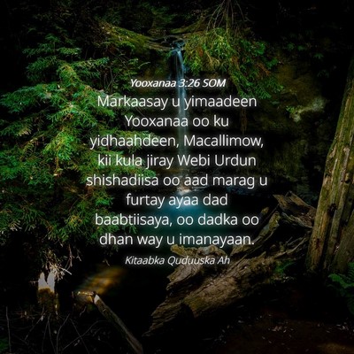 Picture 04 - Yooxanaa 3:26 SOM - Markaasay u yimaadeen Yooxanaa oo ku yidhaahdeen, - Bible Verse Picture