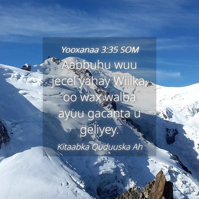 Picture 04 - Yooxanaa 3:35 SOM - Aabbuhu wuu jecel yahay Wiilka, oo wax walba ayuu - Bible Verse Picture