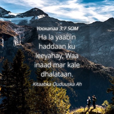 Picture 04 - Yooxanaa 3:7 SOM - Ha la yaabin haddaan ku leeyahay, Waa inaad mar - Bible Verse Picture