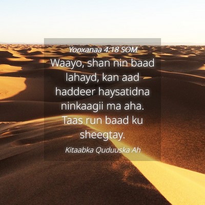 Picture 04 - Yooxanaa 4:18 SOM - Waayo, shan nin baad lahayd, kan aad haddeer - Bible Verse Picture