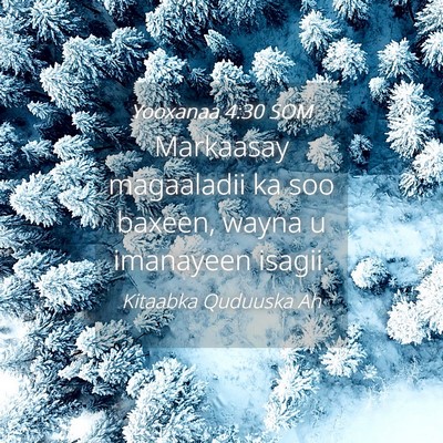 Picture 04 - Yooxanaa 4:30 SOM - Markaasay magaaladii ka soo baxeen, wayna u - Bible Verse Picture