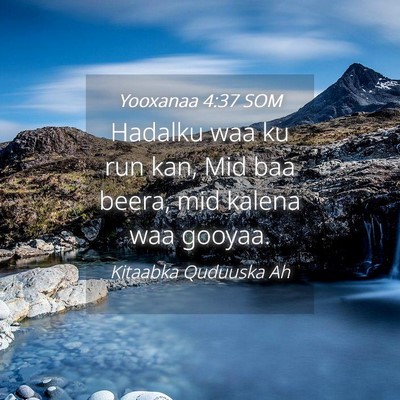 Picture 04 - Yooxanaa 4:37 SOM - Hadalku waa ku run kan, Mid baa beera, mid kalena - Bible Verse Picture
