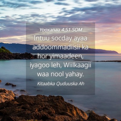 Picture 04 - Yooxanaa 4:51 SOM - Intuu socday ayaa addoommadiisii ka hor - Bible Verse Picture