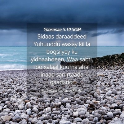 Picture 04 - Yooxanaa 5:10 SOM - Sidaas daraaddeed Yuhuuddu waxay kii la bogsiiyey - Bible Verse Picture