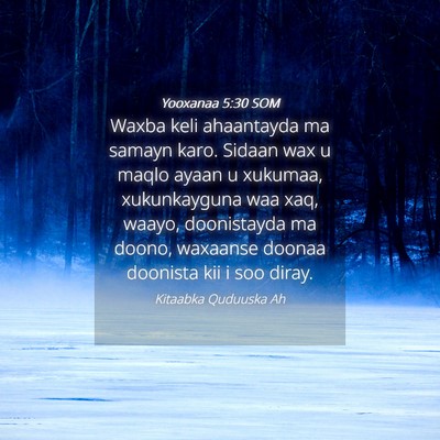 Picture 04 - Yooxanaa 5:30 SOM - Waxba keli ahaantayda ma samayn karo. Sidaan wax - Bible Verse Picture