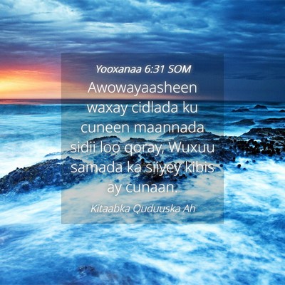 Picture 04 - Yooxanaa 6:31 SOM - Awowayaasheen waxay cidlada ku cuneen maannada - Bible Verse Picture