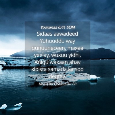 Picture 04 - Yooxanaa 6:41 SOM - Sidaas aawadeed Yuhuuddu way gunuuneceen, maxaa - Bible Verse Picture