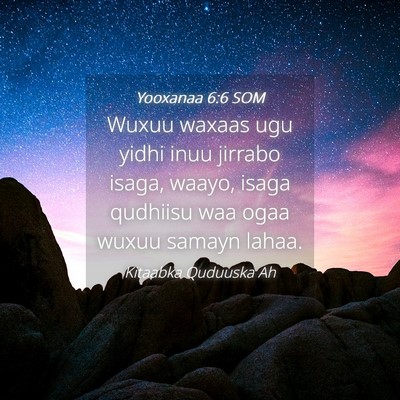 Picture 04 - Yooxanaa 6:6 SOM - Wuxuu waxaas ugu yidhi inuu jirrabo isaga, waayo, - Bible Verse Picture