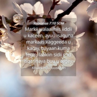 Picture 04 - Yooxanaa 7:10 SOM - Markii walaalihiis iiddii u kaceen, ayuu isaguna - Bible Verse Picture