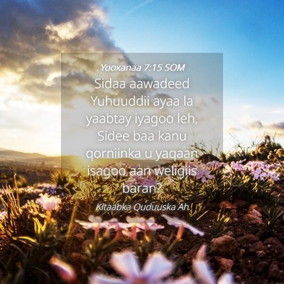 Picture 04 - Yooxanaa 7:15 SOM - Sidaa aawadeed Yuhuuddii ayaa la yaabtay iyagoo - Bible Verse Picture