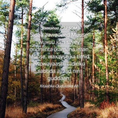 Picture 04 - Yooxanaa 7:22 SOM - Sidaa aawadeed Muuse wuxuu idin siiyey gudniinta - Bible Verse Picture