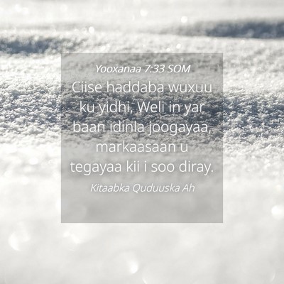 Picture 04 - Yooxanaa 7:33 SOM - Ciise haddaba wuxuu ku yidhi, Weli in yar baan - Bible Verse Picture