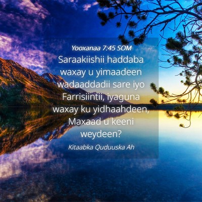 Picture 04 - Yooxanaa 7:45 SOM - Saraakiishii haddaba waxay u yimaadeen - Bible Verse Picture