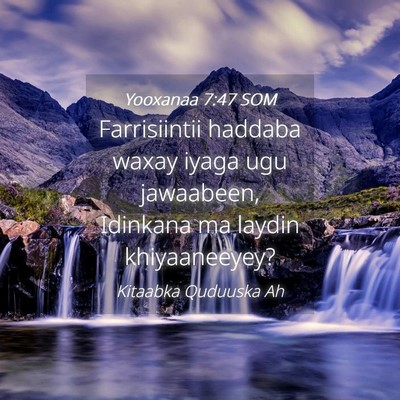 Picture 04 - Yooxanaa 7:47 SOM - Farrisiintii haddaba waxay iyaga ugu jawaabeen, - Bible Verse Picture