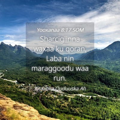 Picture 04 - Yooxanaa 8:17 SOM - Sharcigiinna waxaa ku qoran, Laba nin maraggoodu - Bible Verse Picture