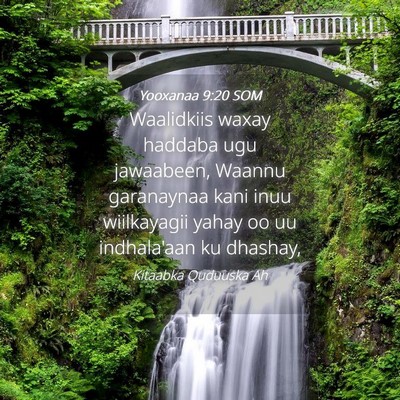 Picture 04 - Yooxanaa 9:20 SOM - Waalidkiis waxay haddaba ugu jawaabeen, Waannu - Bible Verse Picture