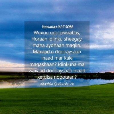 Picture 04 - Yooxanaa 9:27 SOM - Wuxuu ugu jawaabay, Horaan idiinku sheegay, mana - Bible Verse Picture
