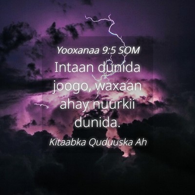 Picture 04 - Yooxanaa 9:5 SOM - Intaan dunida joogo, waxaan ahay nuurkii - Bible Verse Picture