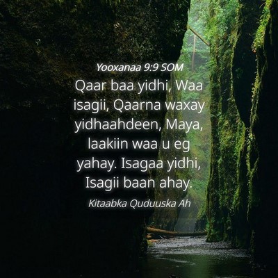 Picture 04 - Yooxanaa 9:9 SOM - Qaar baa yidhi, Waa isagii, Qaarna waxay - Bible Verse Picture