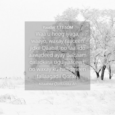 Picture 04 - Yuudas 1:11 SOM - Waa u hoog iyaga, waayo, waxay raaceen jidkii - Bible Verse Picture