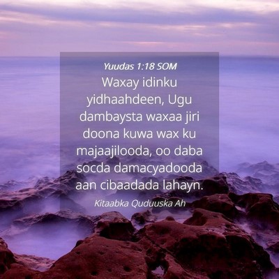 Picture 04 - Yuudas 1:18 SOM - Waxay idinku yidhaahdeen, Ugu dambaysta waxaa - Bible Verse Picture