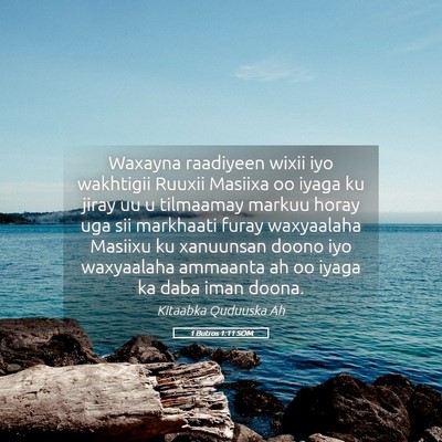 Picture 05 - 1 Butros 1:11 SOM - Waxayna raadiyeen wixii iyo wakhtigii Ruuxii - Bible Verse Picture