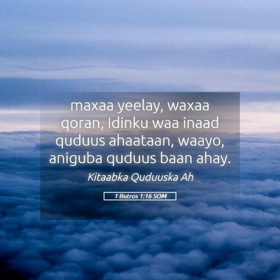 Picture 05 - 1 Butros 1:16 SOM - maxaa yeelay, waxaa qoran, Idinku waa inaad - Bible Verse Picture