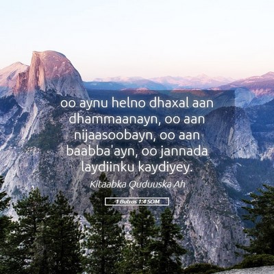 Picture 05 - 1 Butros 1:4 SOM - oo aynu helno dhaxal aan dhammaanayn, oo aan - Bible Verse Picture