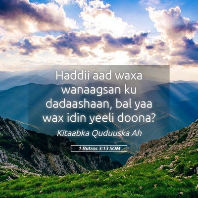 Picture 05 - 1 Butros 3:13 SOM - Haddii aad waxa wanaagsan ku dadaashaan, bal yaa - Bible Verse Picture