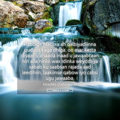 Picture 05 - 1 Butros 3:15 SOM - Rabbiga Masiixa ah qalbiyadiinna quduus kaga - Bible Verse Picture